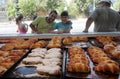 People in front of bakery waiting for buy fast food in Sofia, Bulgaria Ã¢â¬â sep 4, 2015. Fast food, pastry, bakery